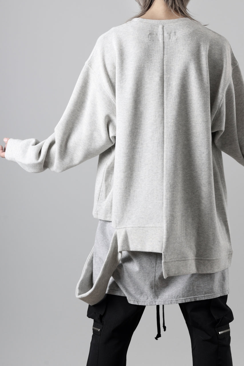 A.F ARTEFACT ASYMMETRY LOOP HEM TOP / COPE KNIT JERSEY