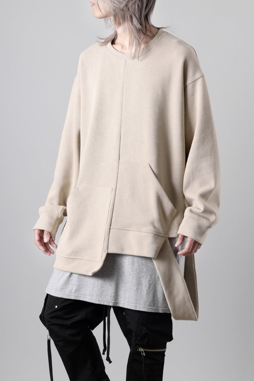 A.F ARTEFACT ASYMMETRY LOOP HEM TOP / COPE KNIT JERSEY