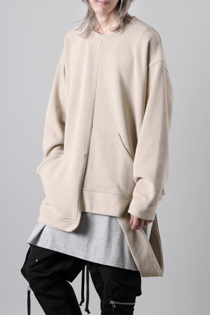 A.F ARTEFACT ASYMMETRY LOOP HEM TOP / COPE KNIT JERSEY