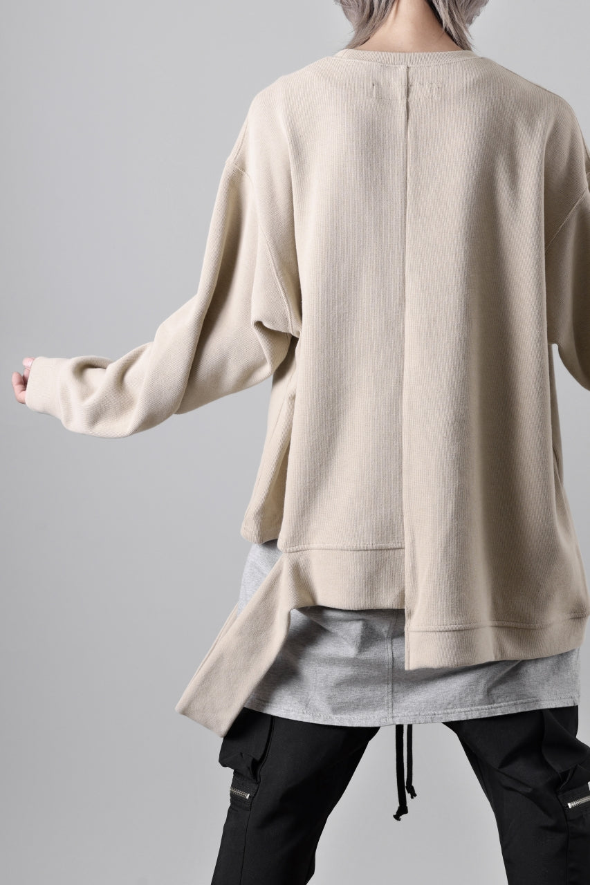 A.F ARTEFACT ASYMMETRY LOOP HEM TOP / COPE KNIT JERSEY