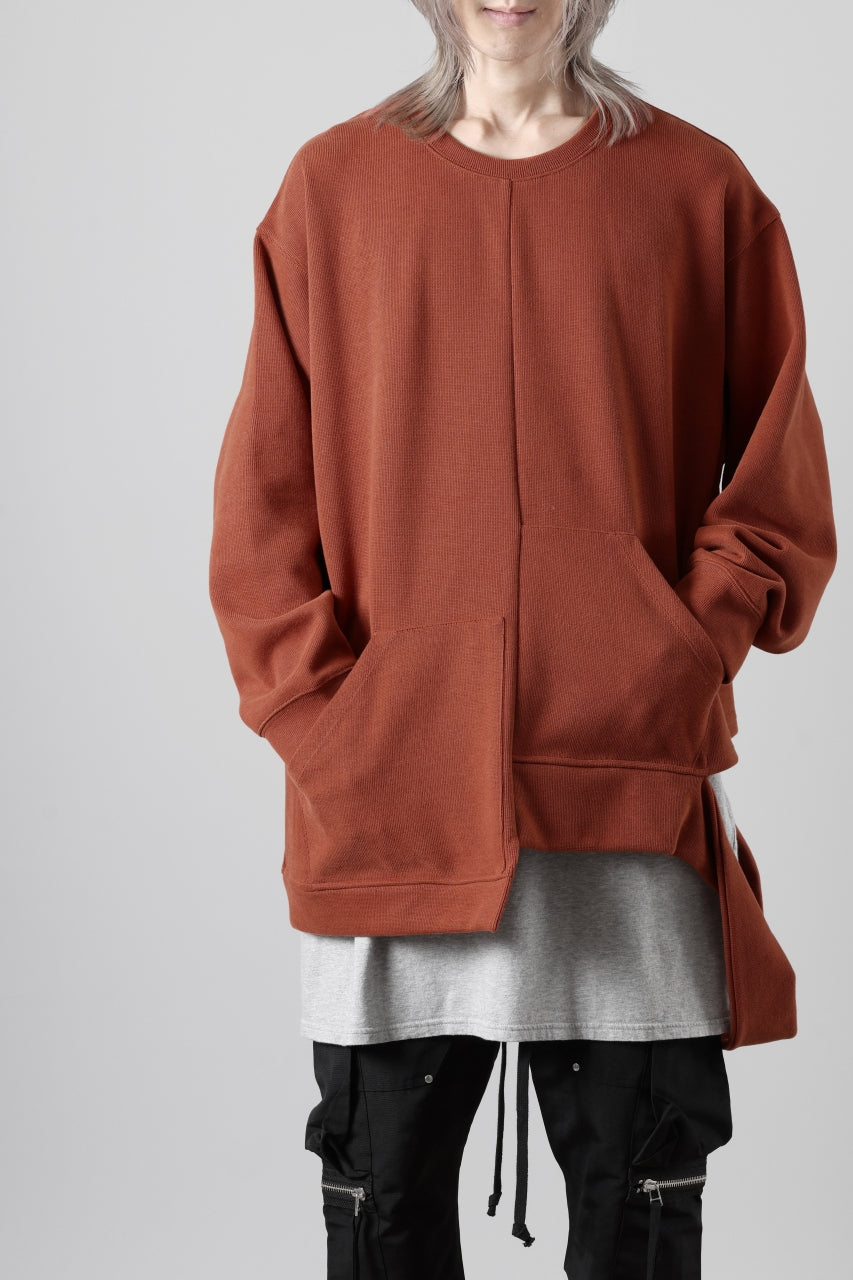 A.F ARTEFACT ASYMMETRY LOOP HEM TOP / COPE KNIT JERSEY