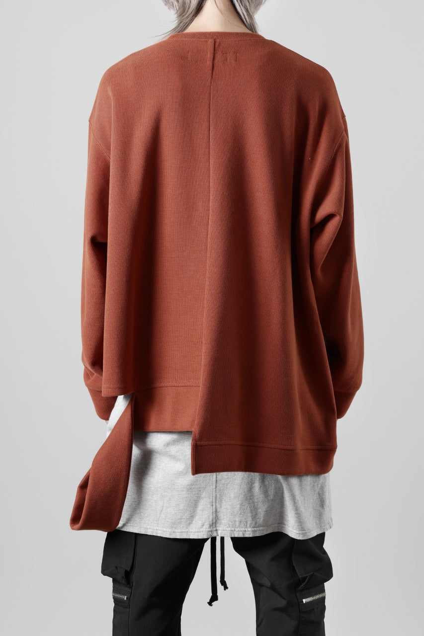 A.F ARTEFACT ASYMMETRY LOOP HEM TOP / COPE KNIT JERSEY