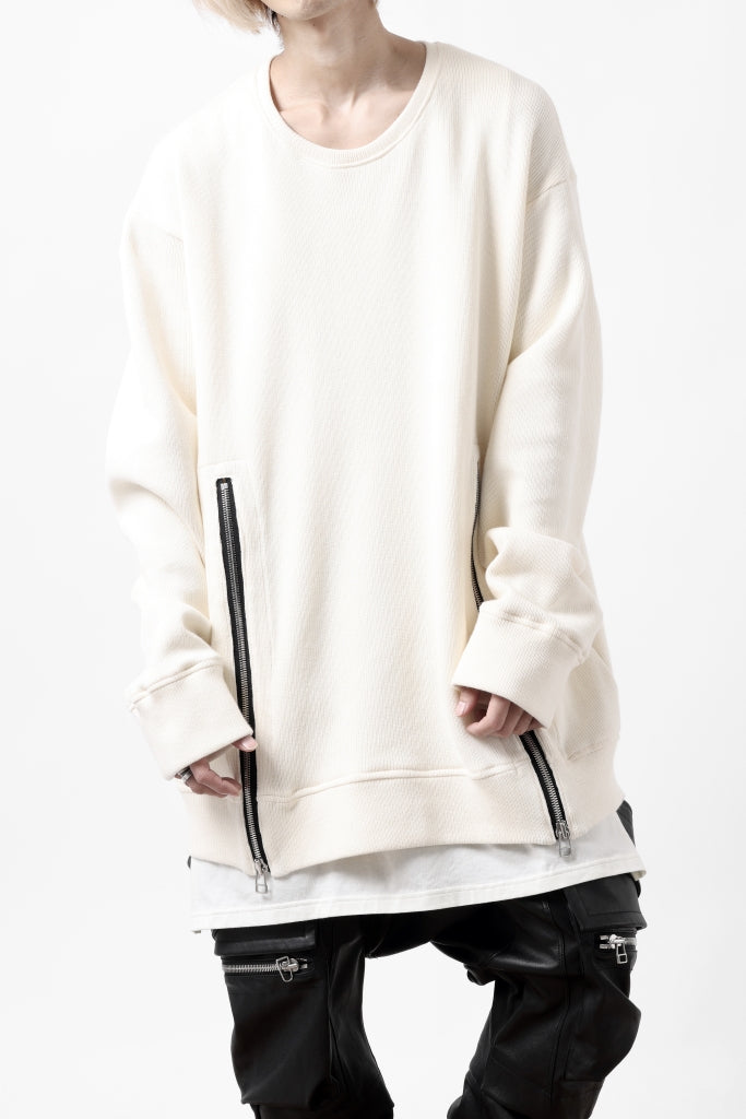 A.F ARTEFACT LAYERED ZIP PULLOVER / COTTON KNIT+JERSEY