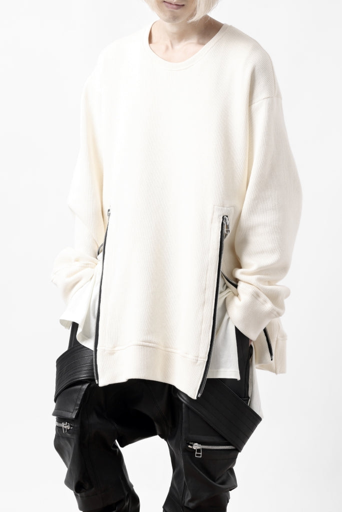 A.F ARTEFACT LAYERED ZIP PULLOVER / COTTON KNIT+JERSEY