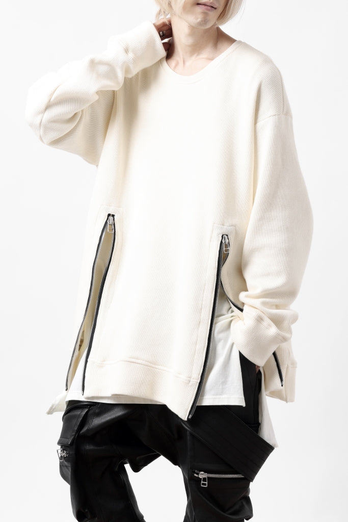 A.F ARTEFACT LAYERED ZIP PULLOVER / COTTON KNIT+JERSEY