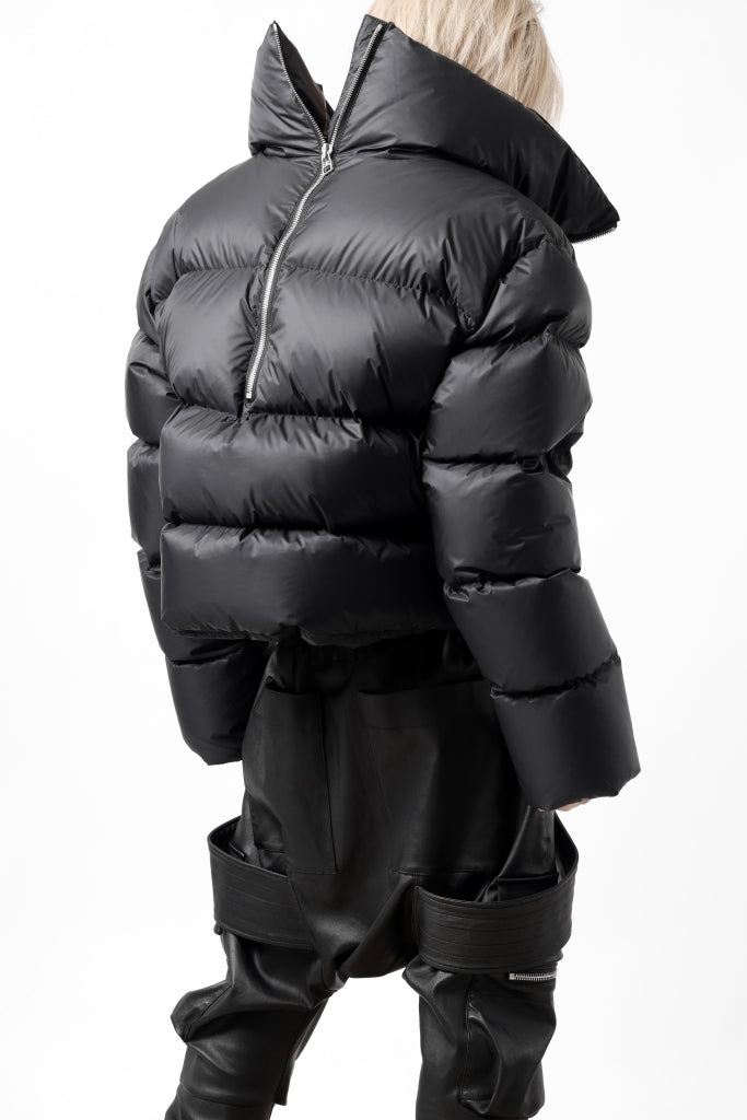 A.F ARTEFACT SHEEP SKIN LEATHER HIGH-NECK SHORT DOWN JACKET