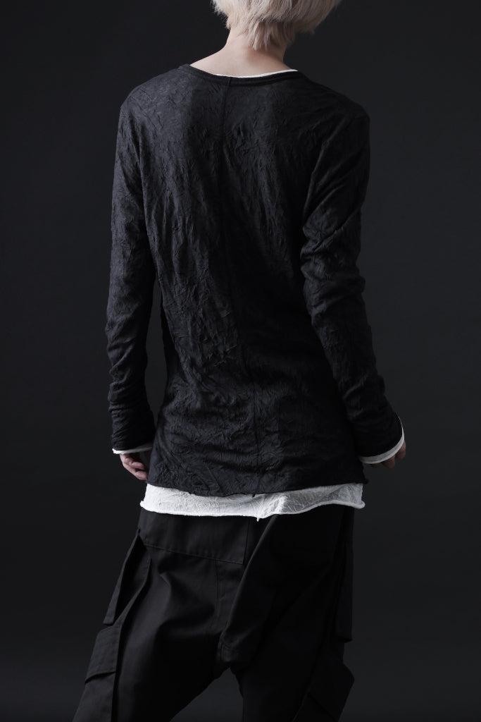 A.F ARTEFACT CRUMPLE DOUBLE LAYER JERSEY V-NECK L/S