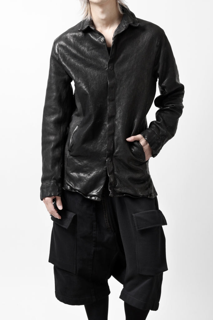 ISAMU KATAYAMA BACKLASH MARYAM LEATHER SHIRT JACKET / GARMENT DYED - ITALY DEER SKIN