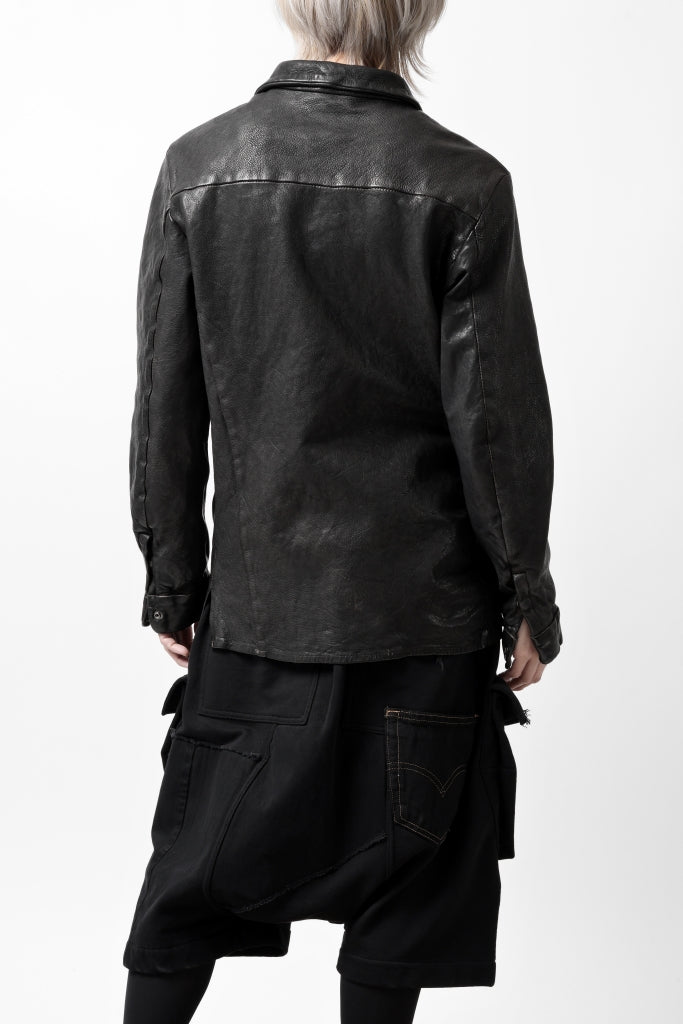 ISAMU KATAYAMA BACKLASH MARYAM LEATHER SHIRT JACKET / GARMENT DYED - ITALY DEER SKIN