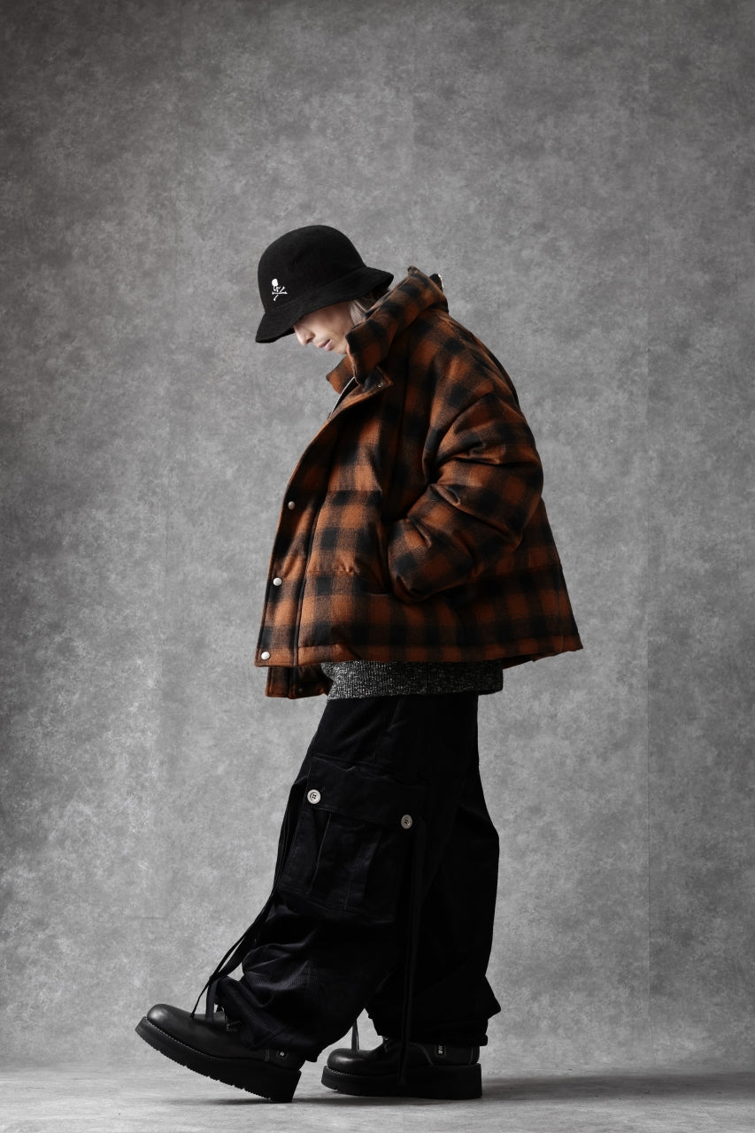 A.F ARTEFACT HIGH NECK DOWN JACKET / OMBRE CHECK FLANNEL