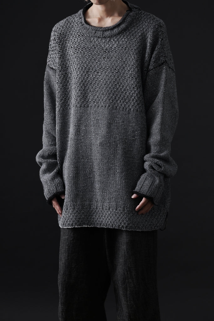 ISAMU KATAYAMA BACKLASH LOOSEY KNIT PULLOVER / PIGMENT PRINTED