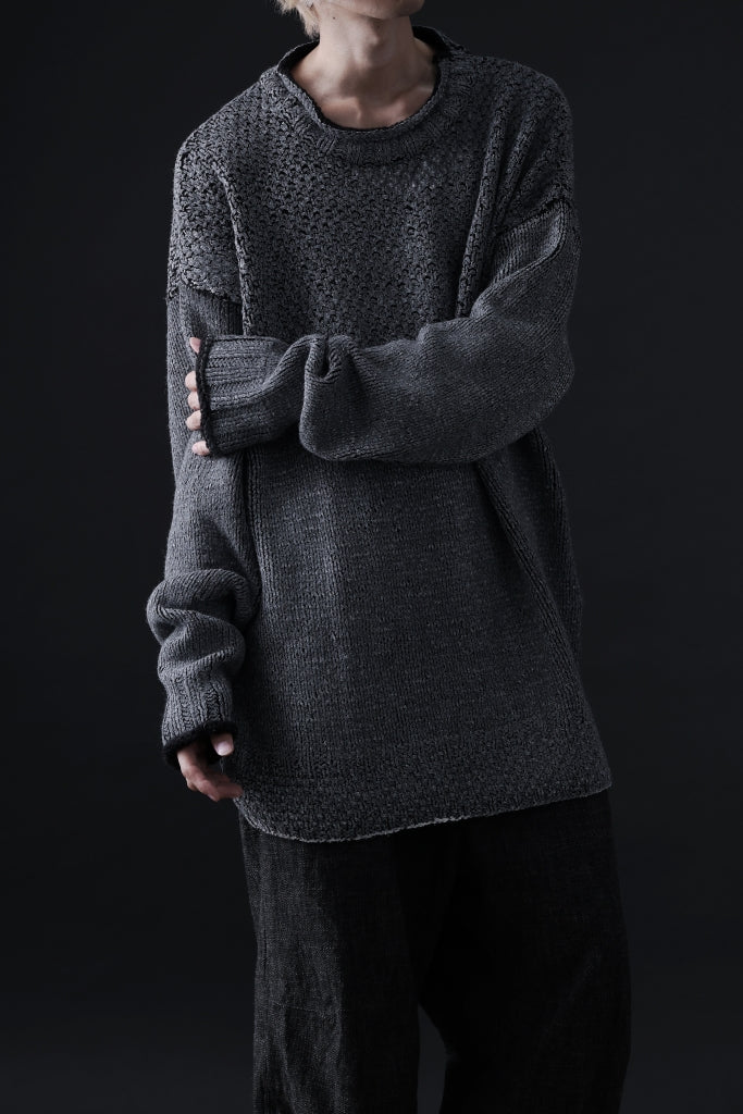 ISAMU KATAYAMA BACKLASH LOOSEY KNIT PULLOVER / PIGMENT PRINTED