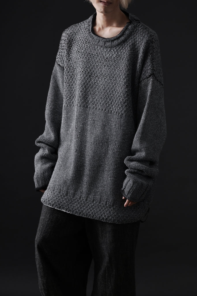 ISAMU KATAYAMA BACKLASH LOOSEY KNIT PULLOVER / PIGMENT PRINTED