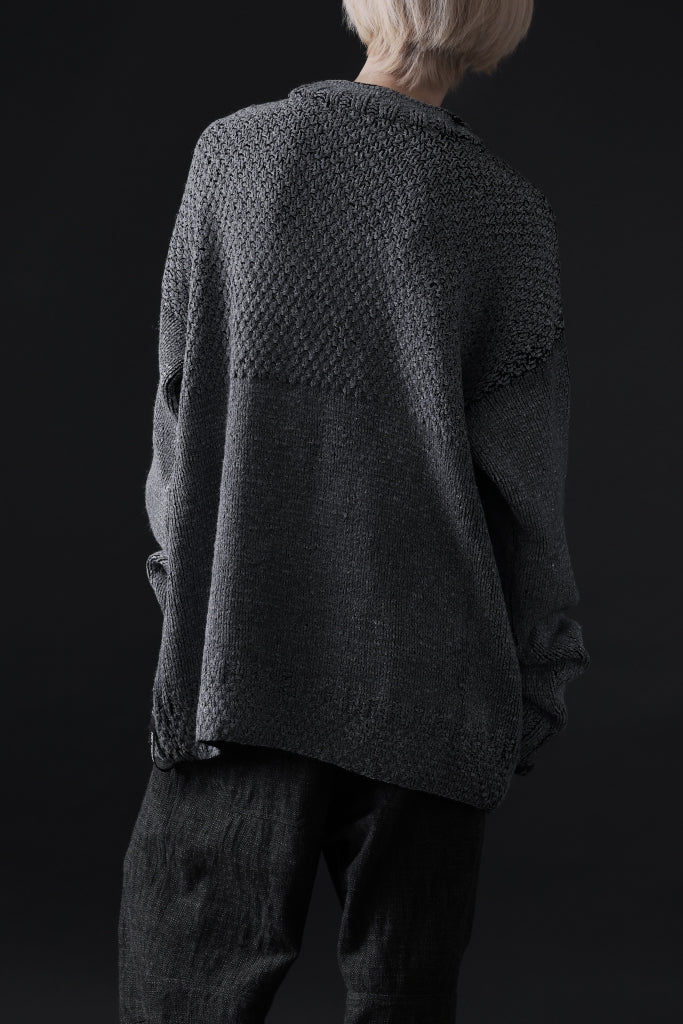 ISAMU KATAYAMA BACKLASH LOOSEY KNIT PULLOVER / PIGMENT PRINTED