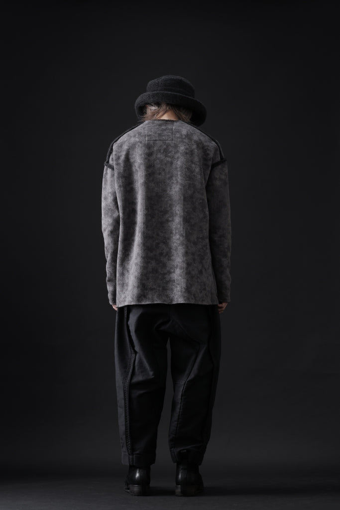 KLASICA ASLEEP LOOSE PULL OVER / GRAINY PRINT BACK SIDE FLEECE