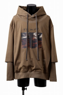 A.F ARTEFACT LAYERED TEE HOODIE / TYPE-A PRINT