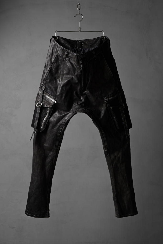 incarnation BUFFALO LEATHER DROPCROTCH ARMY PANTS MP-1 / OBJECT DYED