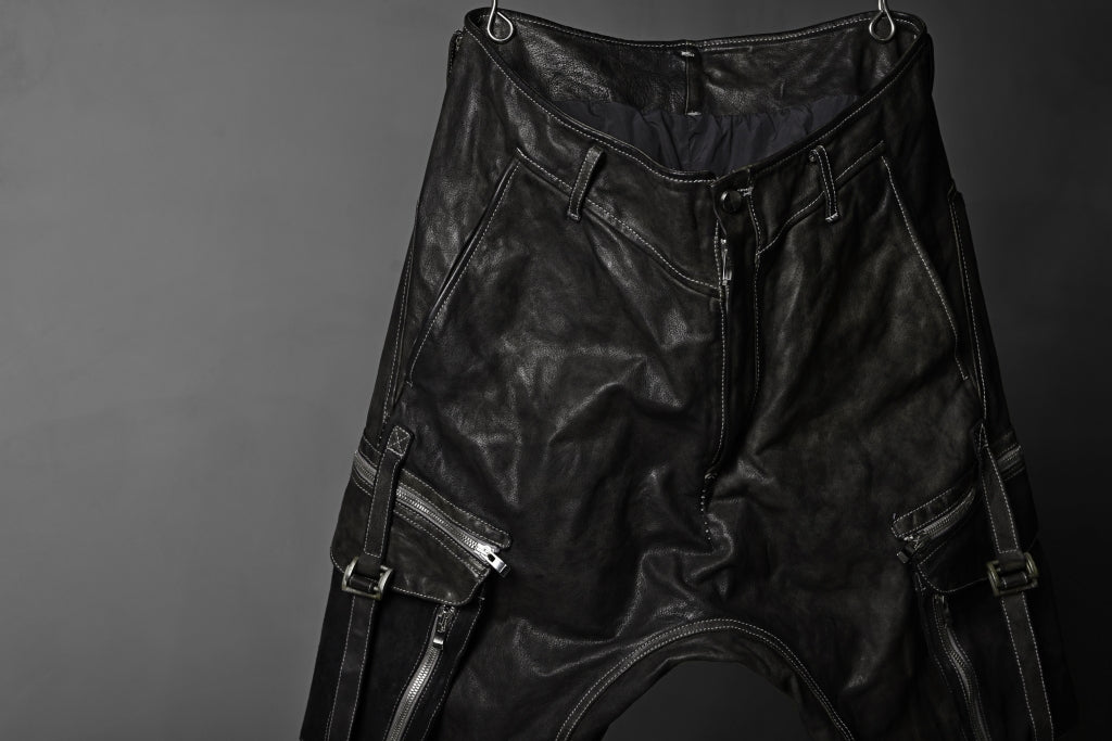 incarnation BUFFALO LEATHER DROPCROTCH ARMY PANTS MP-1 / OBJECT DYED