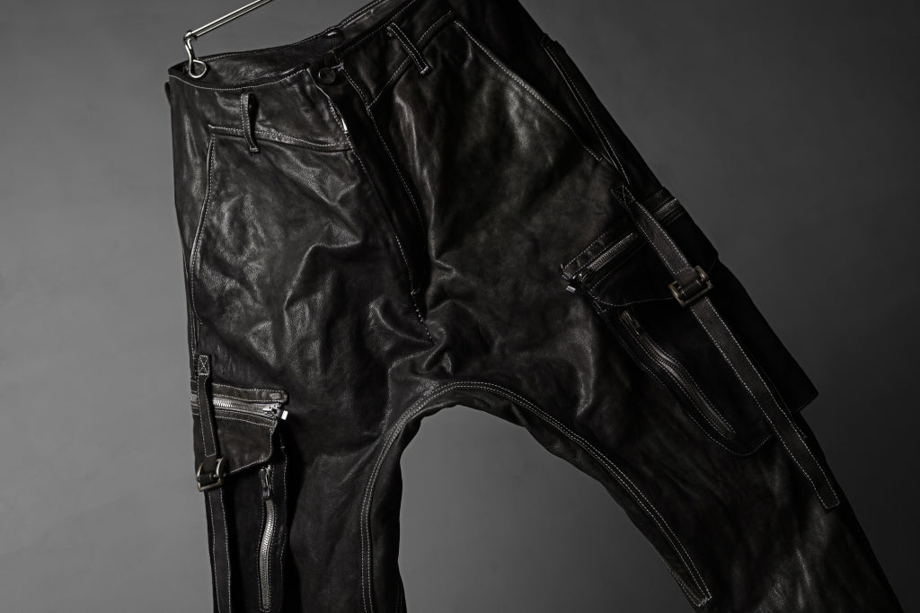 incarnation BUFFALO LEATHER DROPCROTCH ARMY PANTS MP-1 / OBJECT DYED