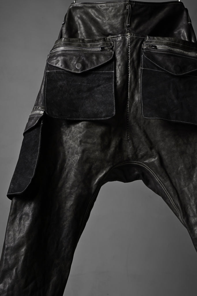 incarnation BUFFALO LEATHER DROPCROTCH ARMY PANTS MP-1 / OBJECT DYED