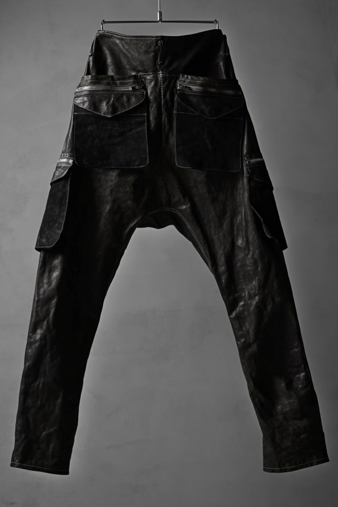 incarnation BUFFALO LEATHER DROPCROTCH ARMY PANTS MP-1 / OBJECT DYED