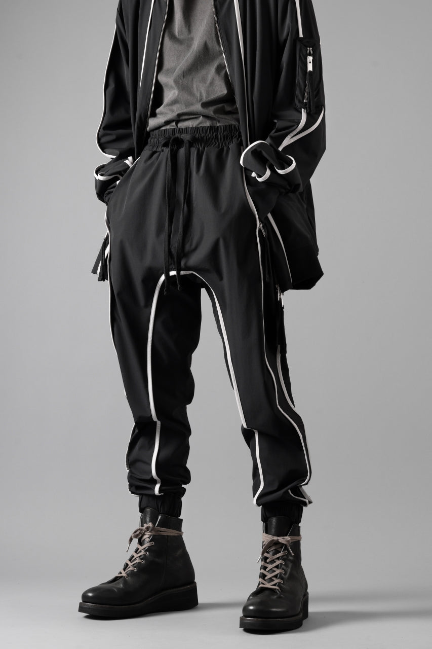 thom/krom DROP CROTCH TROUSERS / ELASTIC NYLON + REFLECTION PIPING