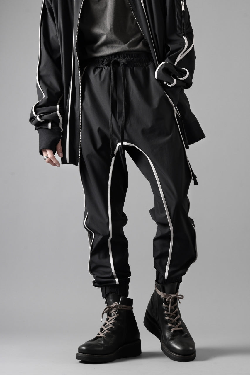 thom/krom DROP CROTCH TROUSERS / ELASTIC NYLON + REFLECTION PIPING