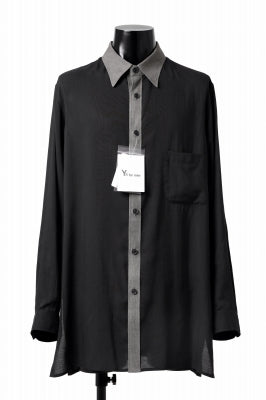 Y's for men SWITCHING COLLAR-PLACKET SHIRT / CELLULOSE LINEN