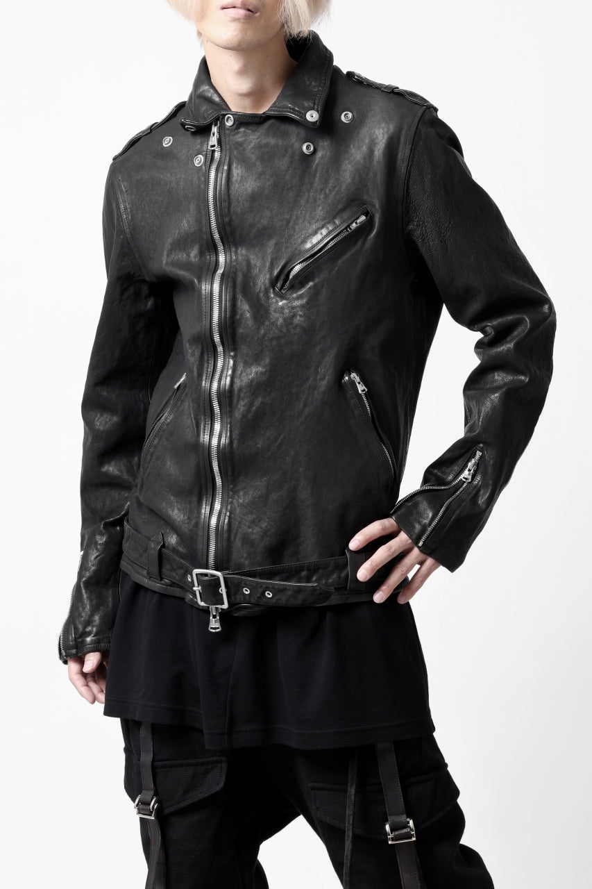 ISAMU KATAYAMA BACKLASH DOUBLE RIDERS JACKET "RELAX" / GARMENT WASHED JP CALF