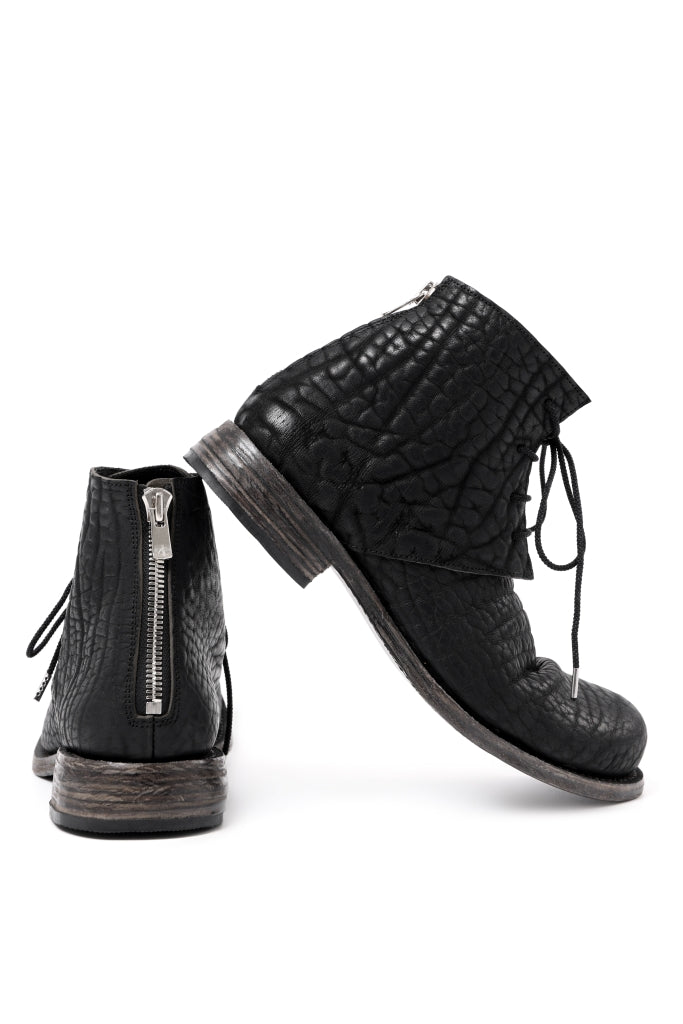 Portaille LACED UP BACK ZIP SHORT BOOTS / BULL SHRINK