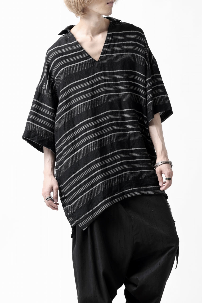 _vital half collar tunica tops / random border linen