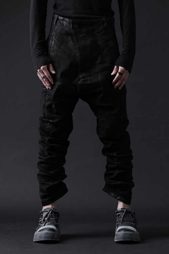 BORIS BIDJAN SABERI DROP CROTCH PANTS / VINYL COATED & NICKEL PRESSED & BODY MOLDED "P24-F1603K"