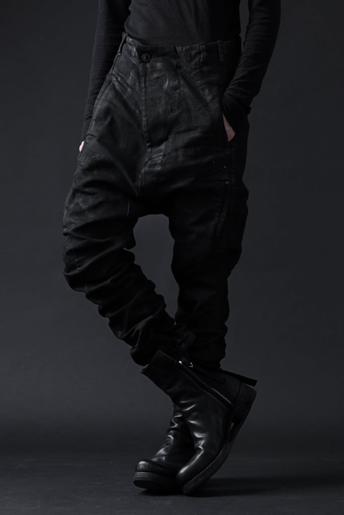 BORIS BIDJAN SABERI DROP CROTCH PANTS / VINYL COATED & NICKEL PRESSED & BODY MOLDED "P24-F1603K"