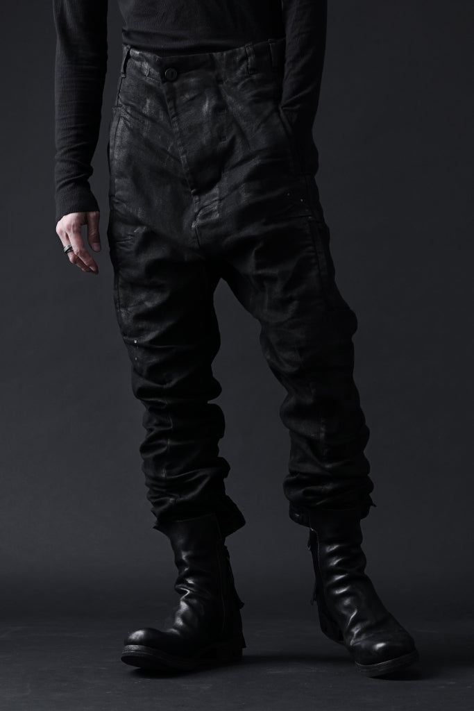 BORIS BIDJAN SABERI DROP CROTCH PANTS / VINYL COATED & NICKEL PRESSED & BODY MOLDED "P24-F1603K"