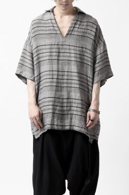 _vital half collar tunica tops / random border linen