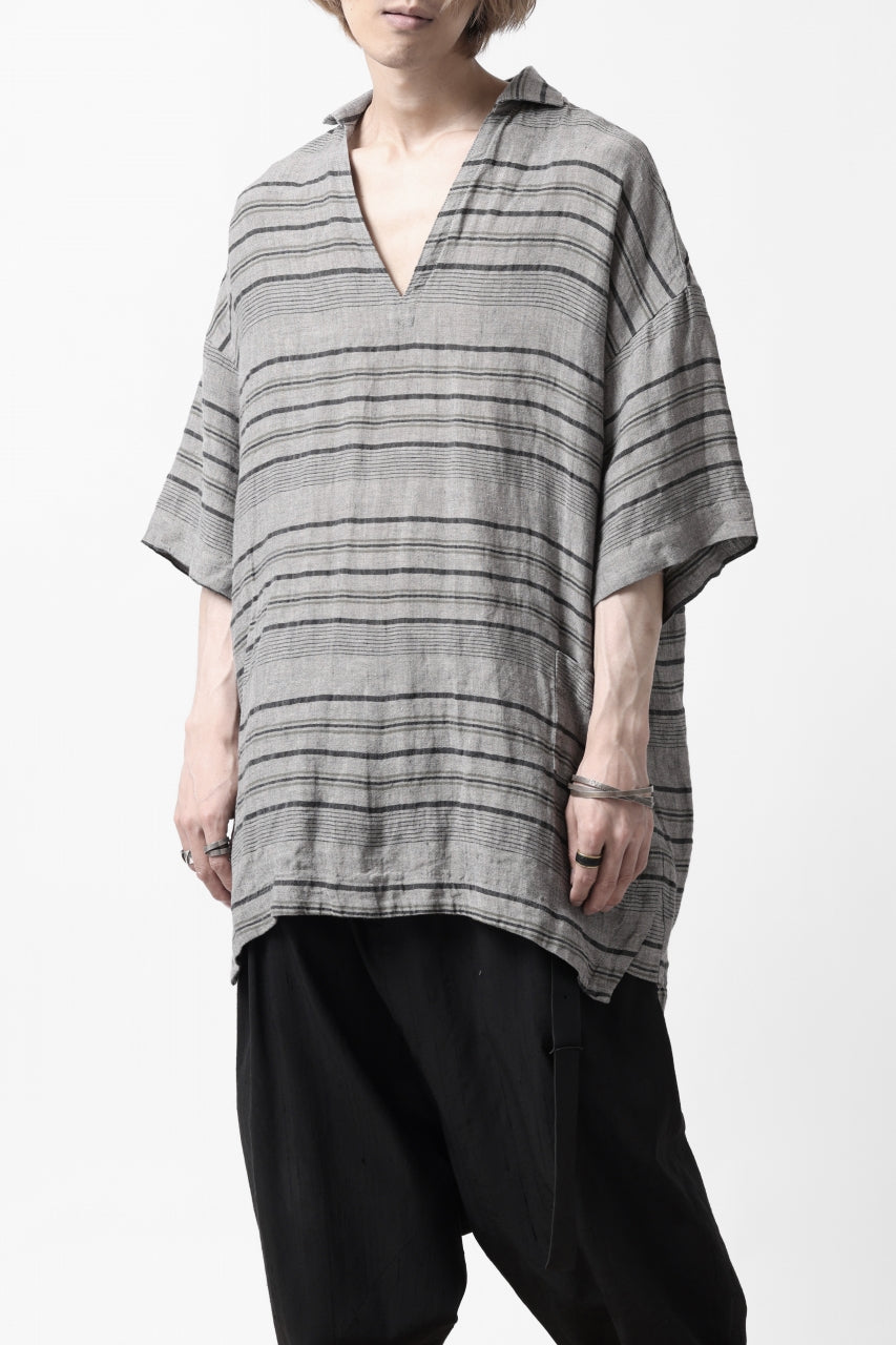 _vital half collar tunica tops / random border linen