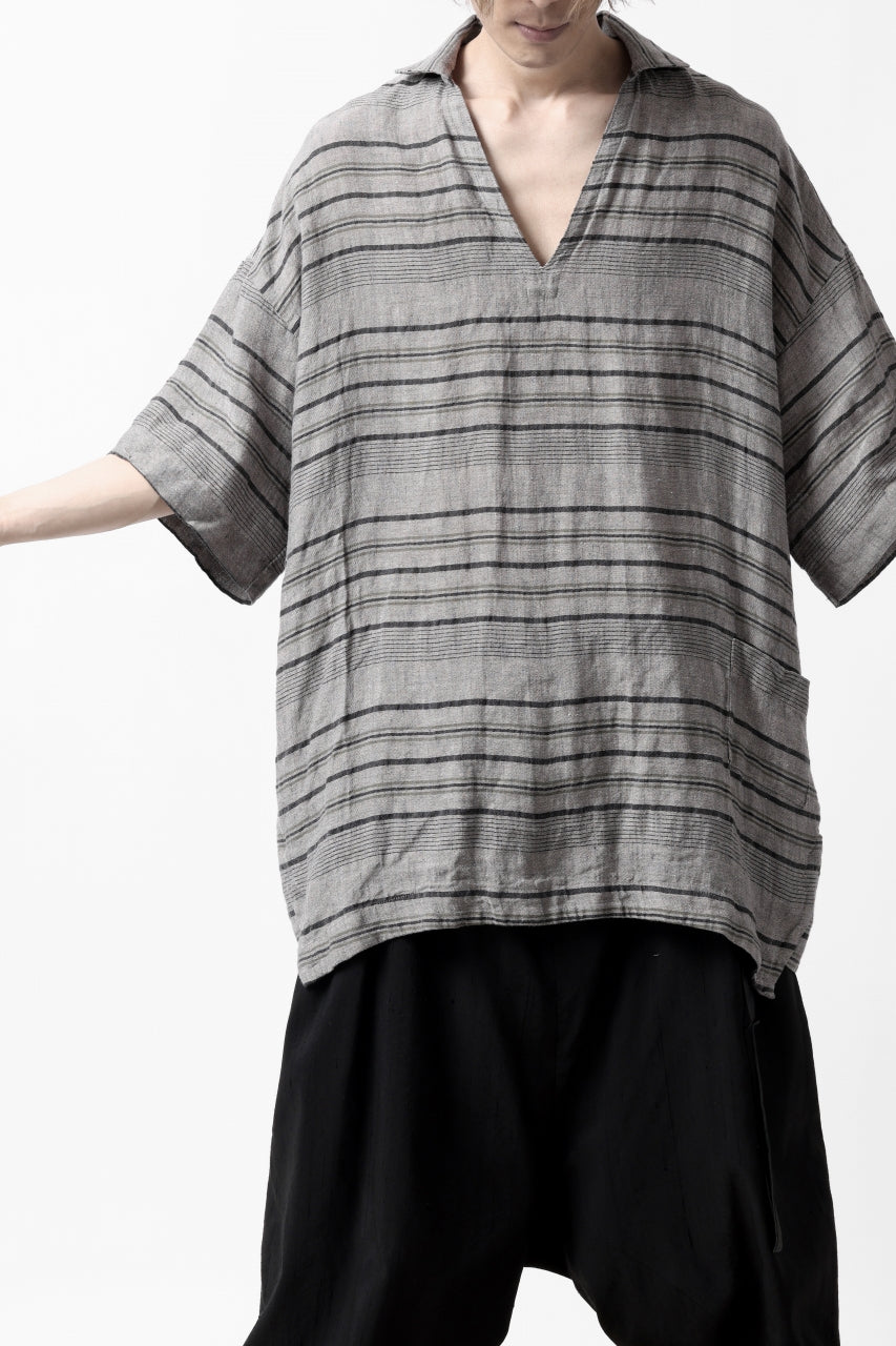 _vital half collar tunica tops / random border linen