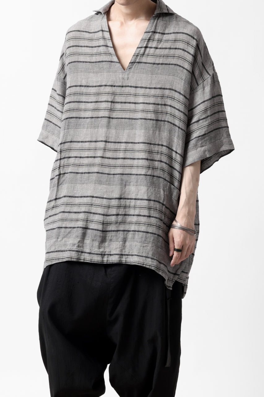 _vital half collar tunica tops / random border linen