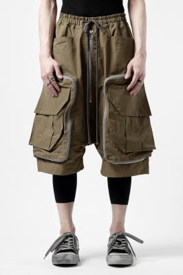 A.F ARTEFACT RADICAL-ZIP MILITARY SARROUEL SHORTS