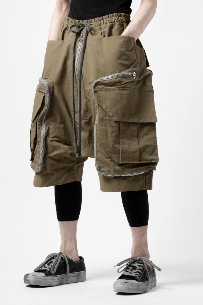 A.F ARTEFACT RADICAL-ZIP MILITARY SARROUEL SHORTS