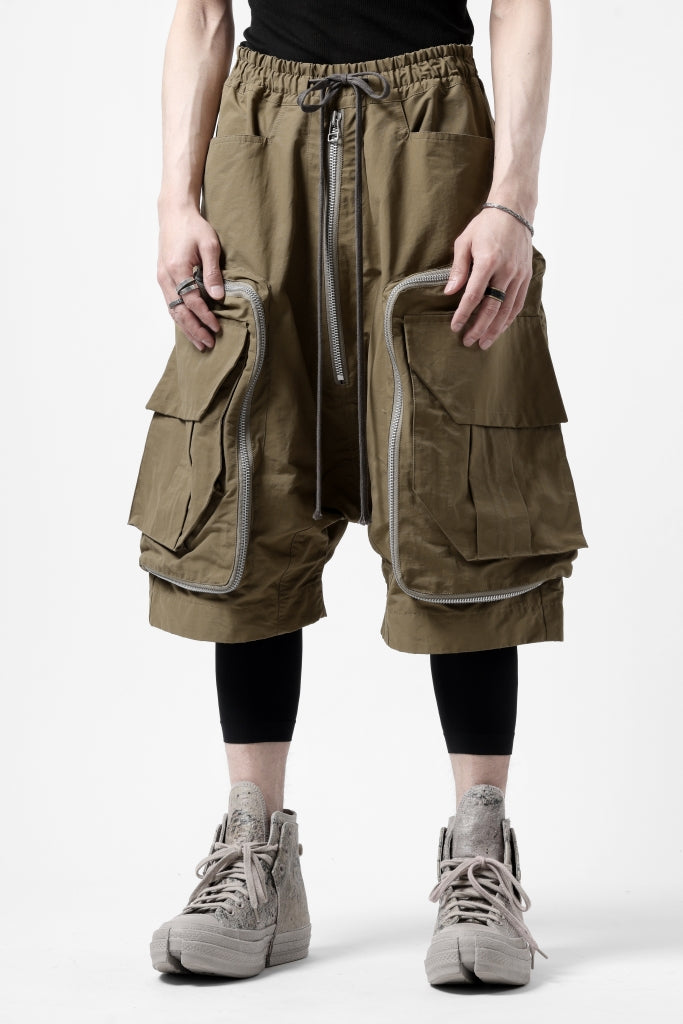 A.F ARTEFACT RADICAL-ZIP MILITARY SARROUEL SHORTS