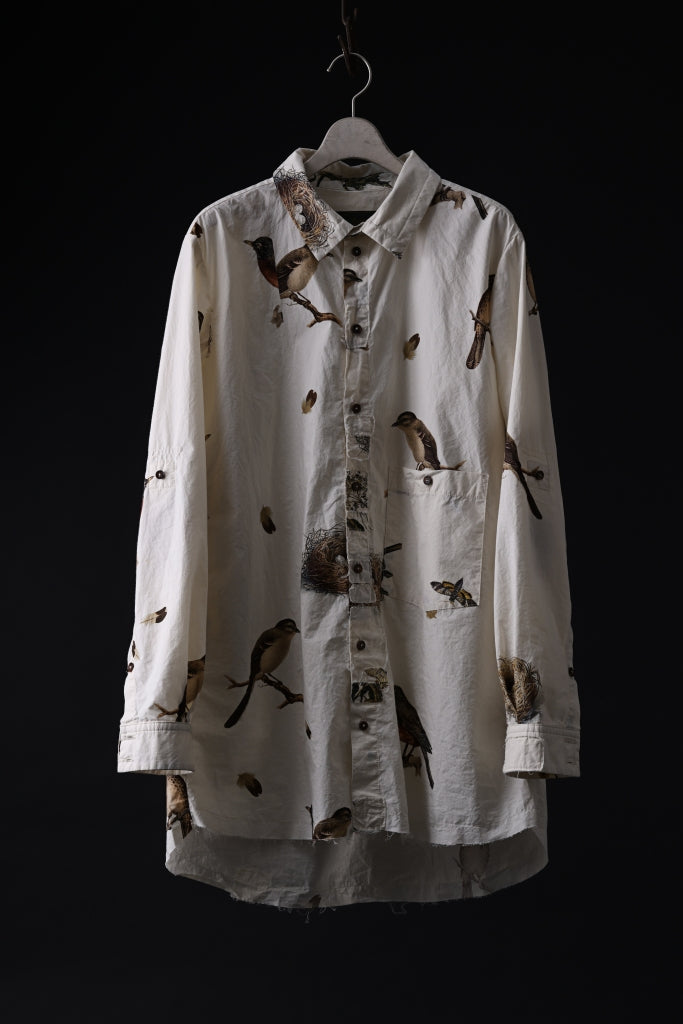 [ Shirt ] Aleksandr Manamis exclusive Mended Favorite Shirt Price / ￥84,700 - (in tax) Foreign Price / ≒ $661.00 or €617,95 Size / Ⅲ, Ⅳ*後納 (*Wearing ; Ⅲ) Color / Bird Material / Cotton