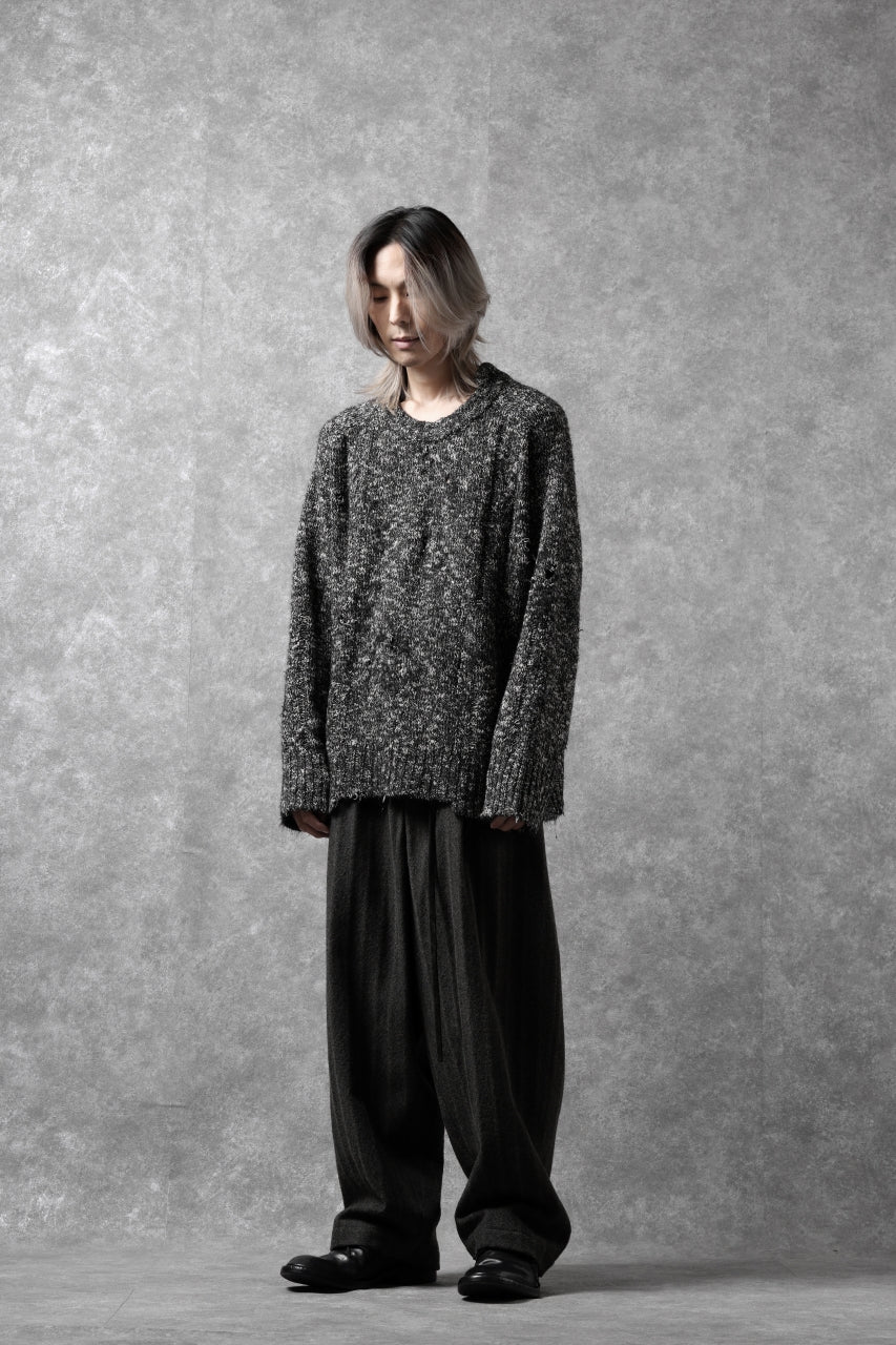 [ Knit ] A.F ARTEFACT GRUNGE SWEATER / MELANGE WOOL Price / ￥41,800 - (in tax) Foreign Price / ≒ $293.00 or or €271,95 Size / 1,2 (*Wearing ; 1) Color / Black Mix Material / Acrylic,Nylon,Wool,Mohair,PU  --    [ Pants ] forme d'expression 2 Tucked Baggy Pants Price / ￥134,200 - (in tax) Foreign Price / ≒ $940.00 or €871,95 Size / 46 (*Wearing ; 46) Color / Grey Material / Virgin Wool  --   NEW ARRIVAL | BORIS BIDJAN SABERI / 11by BBS (AW23).NEW ARRIVAL | BORIS BIDJAN SABERI / 11by BBS (AW23).  [ Shoes ] BORIS BIDJAN SABERI HORSE CULATTA SKIN DERBY SHOES / OBJECT DYED & HAND-TREATED "SHOE2.1" Price / ￥193,600 - (in tax) Foreign Price / ≒ $1,356.00 or €1.257,95 Size / 42 Color / Black Material / Horse Leather