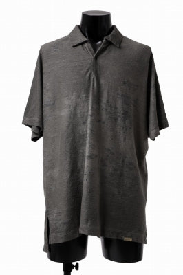 COLINA BIG SKIPPER POLO SHIRT / ANCIENT DYED LINEN HEAVY JERSEY