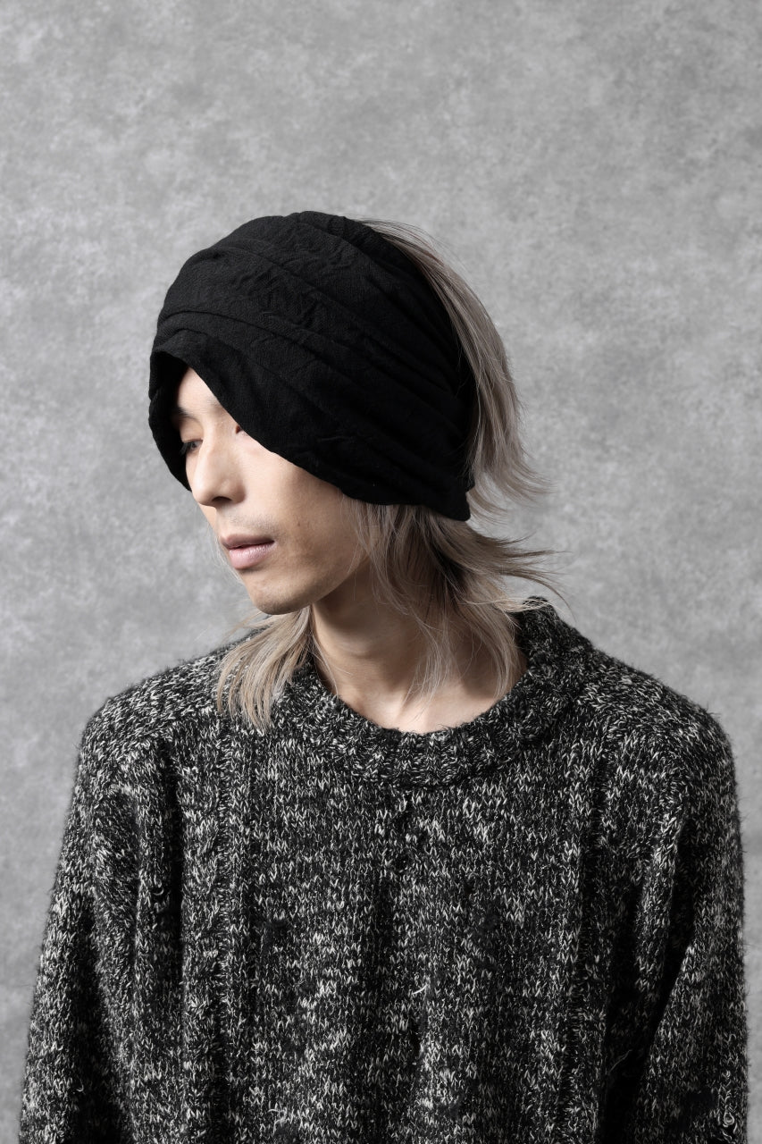 [ Goods ] forme d'expression Cabriolet Collar-Beanie Price / ￥19,800 - (in tax) Foreign Price / ≒ $135.00 or €126,95 Size / L (*Wearing ; L) Color / Black Material / Wool, Cashmere, Elastane