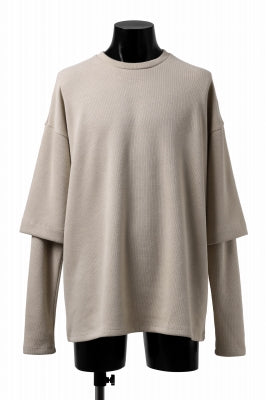 A.F ARTEFACT LAYERED SLEEVE TOP / COPE KNIT JERSEY