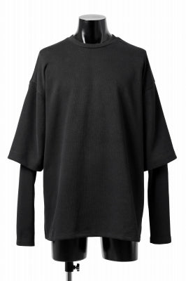 A.F ARTEFACT LAYERED SLEEVE TOP / COPE KNIT JERSEY