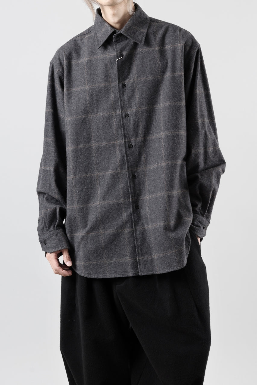 CAPERTICA 4 TUCK SHIRT / DARK MELANGE CHECK FLANNEL