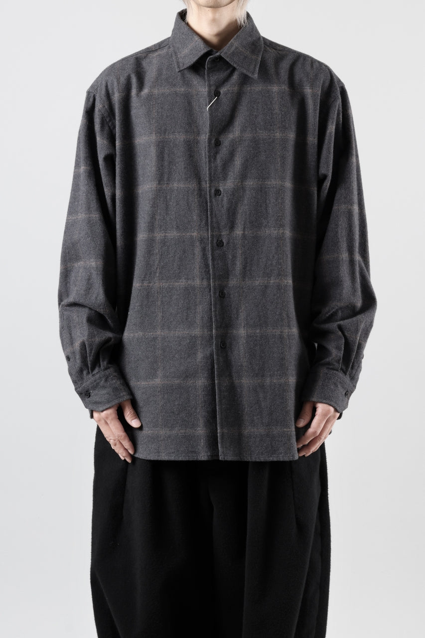 CAPERTICA 4 TUCK SHIRT / DARK MELANGE CHECK FLANNEL