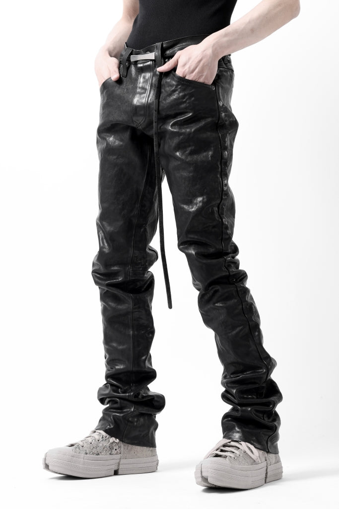 ISAMU KATAYAMA BACKLASH exclusive TIGHT STRAIGHT LEATHER PANTS / GARMENT DYED - ITALY SHOULDER